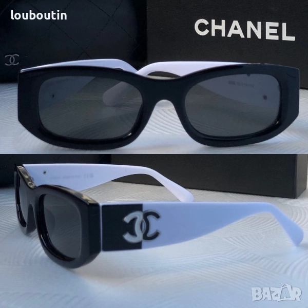 Дамски слънчеви очила елипса овални черно и бяло, снимка 1