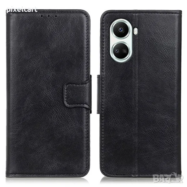 Калъф Тефтер Crazy Horse за Huawei nova 10 SE 4G, черен, снимка 1