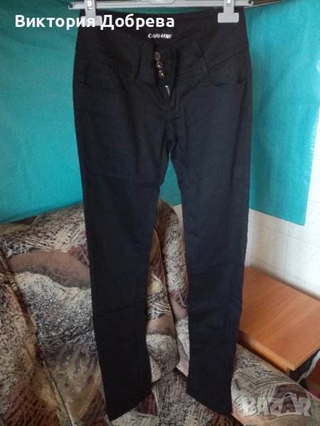 Дамски черен панталон, 26 размер, снимка 1
