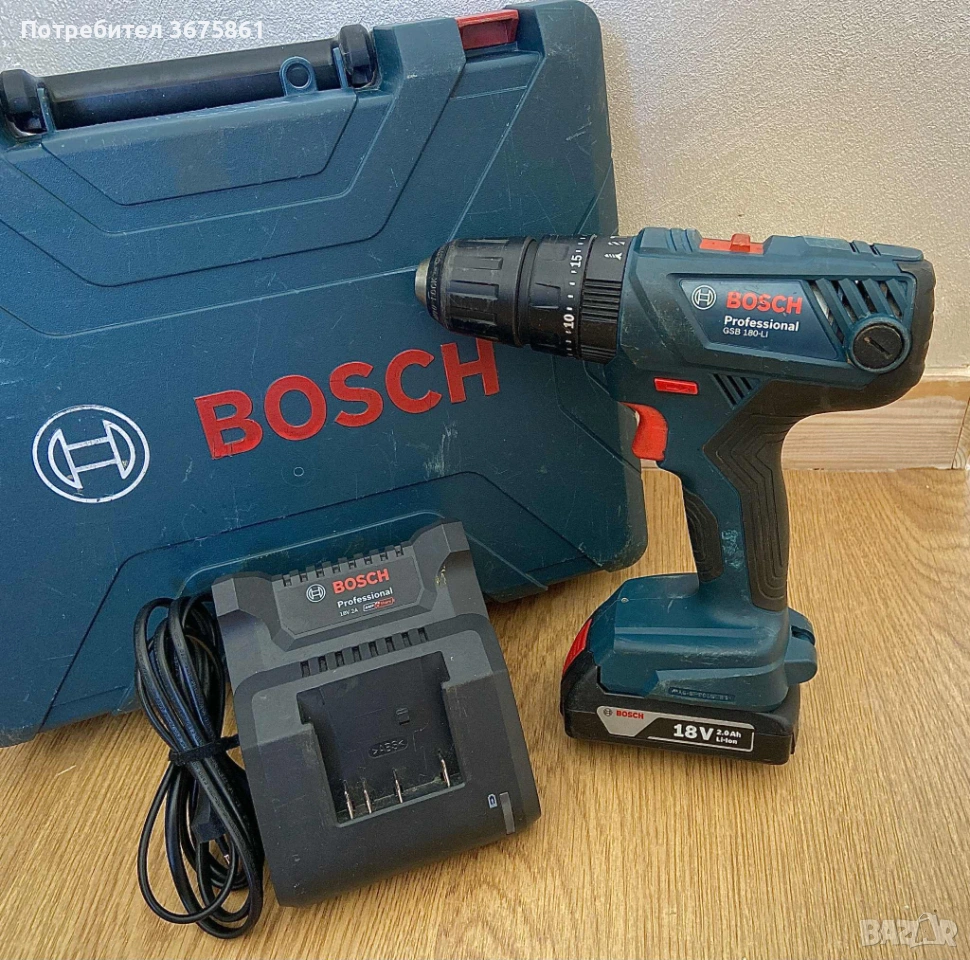 Акумулаторен Винтоверт BOSH Professional GSB 180-LI, снимка 1