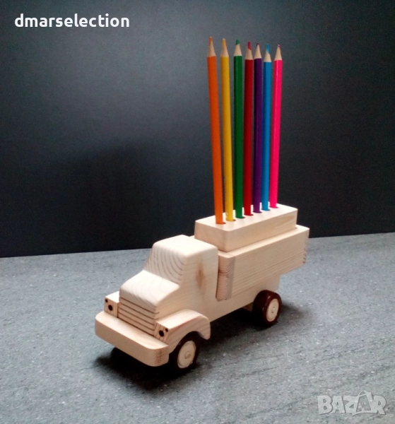 Декоративно дървено камионче - моливник DMAR 323, снимка 1