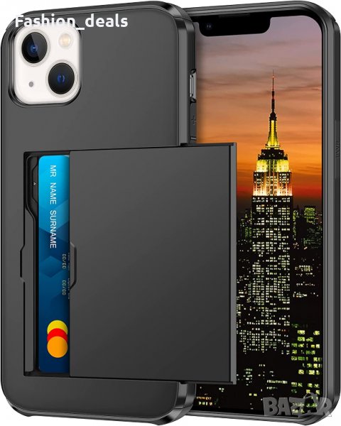 Нов защитен калъф кейс гръб за iPhone 14 Айфон с Поставка за карта, снимка 1