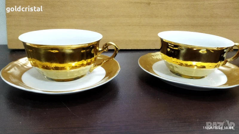 стар български порцелан чаени чаши барок , снимка 1