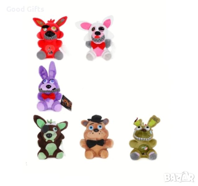 Комплект 6 плюшени играчки Five Nights at Freddy's, 15 см, снимка 1