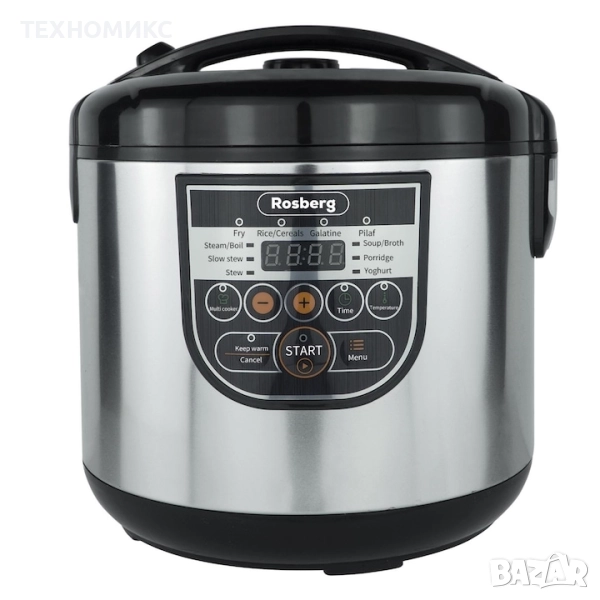 Мултикукър с 10 програми Rosberg RP51985E5, 780W, 5L, LED дисплей, Инокс, снимка 1