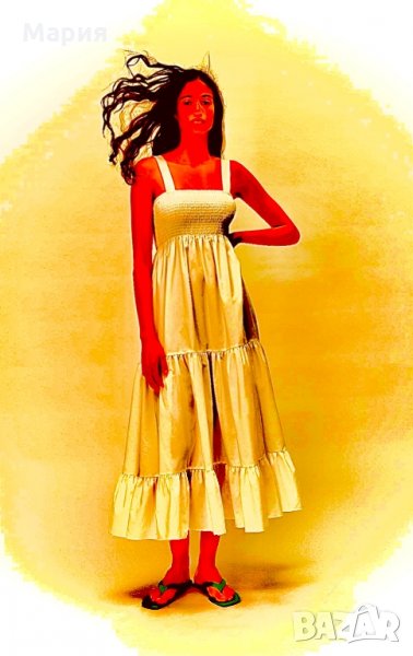 Дамска жълта рокля, снимка 1