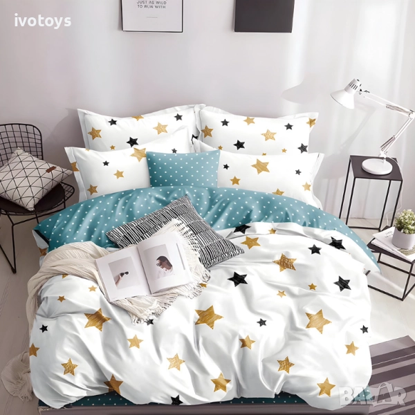 Двулицево спално бельо с два горни плика, 7 части - Код WS18381, снимка 1