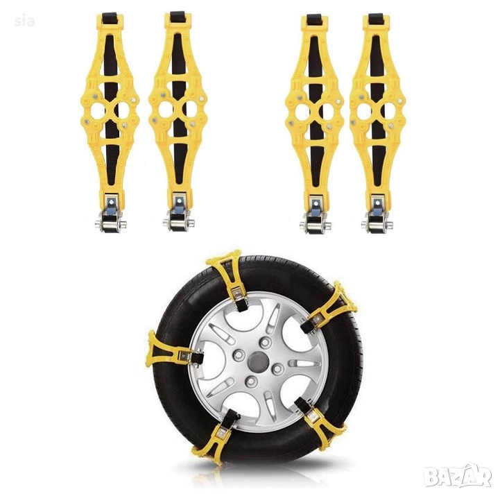 Вериги за гуми, сняг, 4 бр, 4 шипа, снимка 1