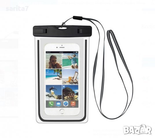 Универсален черен Водоустойчив калъф за телефон, снимка 1