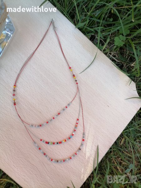 Ръчно изработен комплект колие и обеци, снимка 1