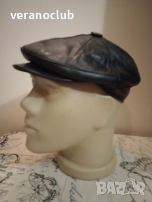 Черен каскет Естествена кожа К1, снимка 1