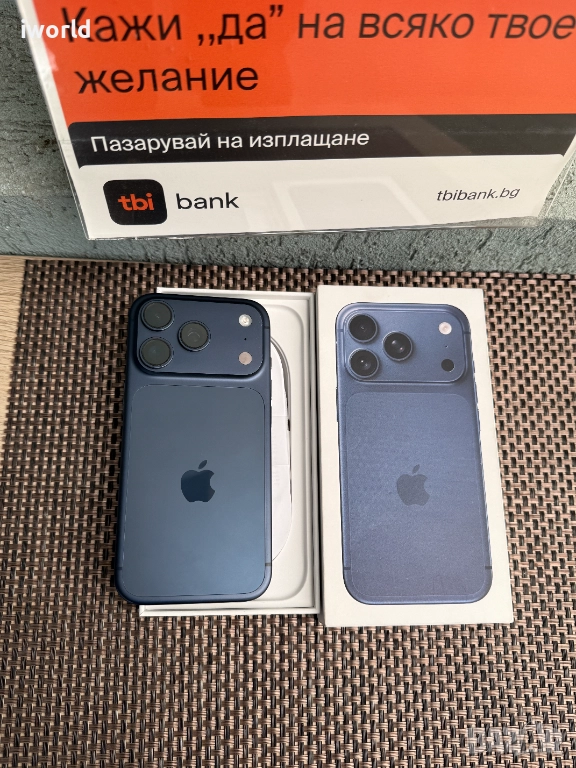 Гаранция! iPhone 17 Pro Deep blue Лизинг от 83лв/м син 10 зареждания, снимка 1