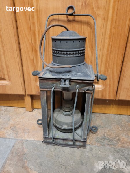 Уникален старинен корабен фенер преди 1900 година, снимка 1