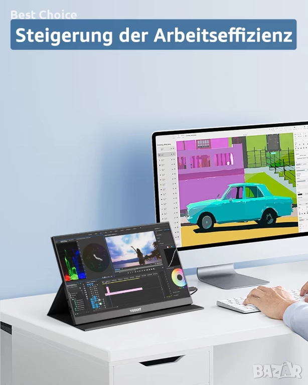 Преносим монитор Yodoit, 15.6-инчов 1920 x 1080P FHD, снимка 1