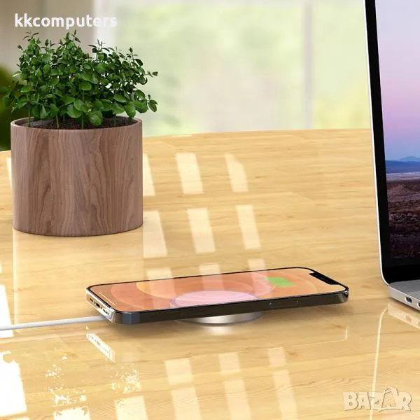 Wireless /безжично/ зарядно MagSafe 15W / Бял / за iPhone 12 / 12 Pro 6.1 / 12 Pro Max 6.7 Баркод : , снимка 1