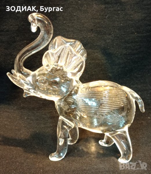 Стъклена Фигура - СЛОН - 10 см, снимка 1