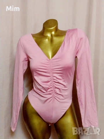 M Розово боди с дълъг ръкав 