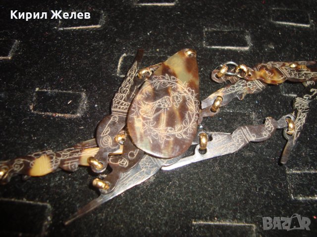ВИНТИДЖ АРТ ОГЪРЛИЦА НЕЖКО КОЛИЕ ГРАВИРАНО КАТАЛИН СТАРИННО РЯДКО УКРАШЕНИЕ 4836, снимка 3 - Колиета, медальони, синджири - 32241465