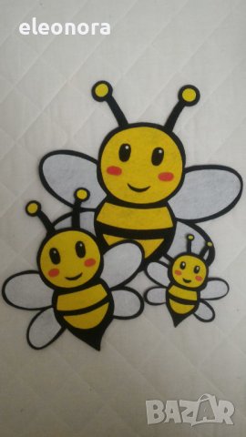 Ръчно изработени пчелички от филц-12 см,20 см.и 27 см., снимка 1 - Други - 28271818