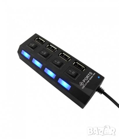 USB Хъб с прекъсвачи за лаптоп или компютър 1 към 4, снимка 2 - Друга електроника - 32976555