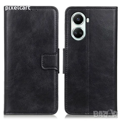 Калъф Тефтер Crazy Horse за Huawei nova 10 SE 4G, черен, снимка 1