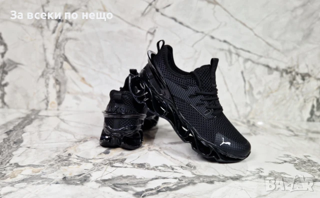 Puma Мъжки Черни Маратонки👟Мъжки Спортни Обувки В Черен Цвят Пума Код P664, снимка 4 - Маратонки - 50578919