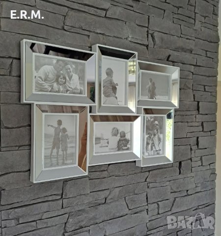 Огледална рамка за снимки за колаж в бяло и черно 6 бр. Снимки , снимка 3 - Декорация за дома - 40173024
