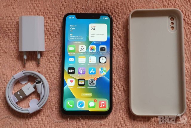 Отличен iPhone X 64 GB чист iCloud 6 ядрен 100% батерия 12/7 МР 5.8 инча, снимка 1 - Apple iPhone - 43973048