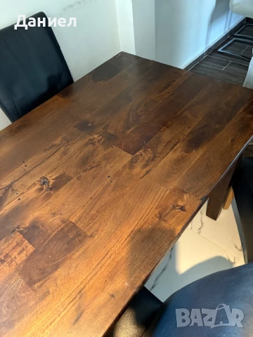 Трапезна маса с 6бр кожени столове, снимка 4 - Маси - 50934471