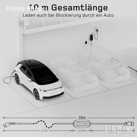 11kW 2-в-1 мобилна зарядна станция dé, Type 2, 10м, CEE 16A + шуко, снимка 5 - Аксесоари и консумативи - 53445935
