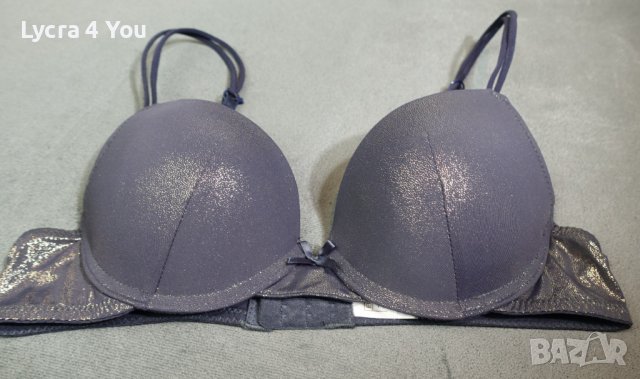 75A/B сутиен с твърди чашки и златист брокатен блясък, снимка 2 - Бельо - 39469985