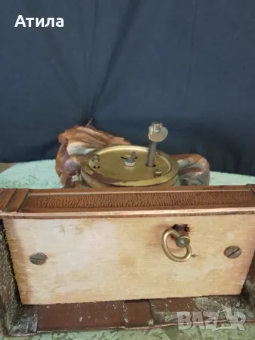 каминен механичен часовник музикална кутия, снимка 4 - Антикварни и старинни предмети - 48878759