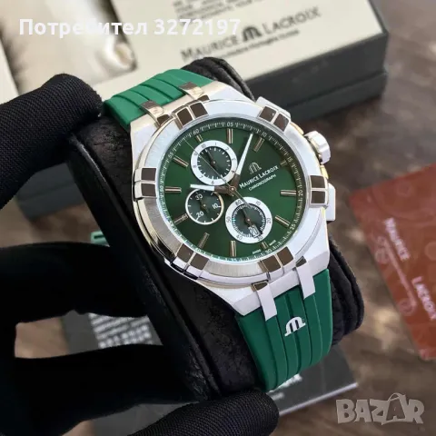 Kварцов часовник MAURICE LACROIX Aikon Special Edition,хронограф,дата,гумена каишка, снимка 4 - Мъжки - 49863999