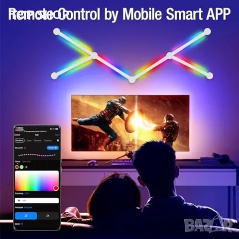 Нови Уникални LED Стенни Светлини KOBAIBAN - Ритъм, Цветове, Декор, снимка 2 - Лампи за стена - 49321347