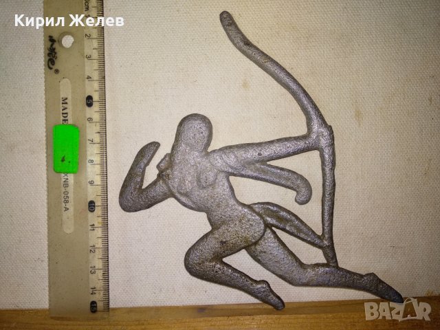 АРТЕМИДА / ДИАНА Стара КОЛЕКЦИОНЕРСКА МЕТАЛНА ФИГУРКА БАРЕЛЕФ ЛОВНА СЦЕНА 42743, снимка 4 - Колекции - 43875780