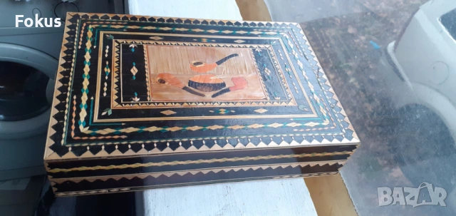 Страхотна дървена кутия за лули с интарзии - лула, кутия, снимка 2 - Антикварни и старинни предмети - 53336689