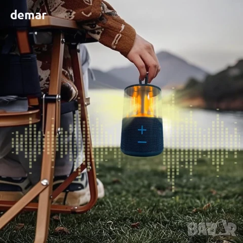 Преносим акумулаторен LED къмпинг фенер с Bluetooth високоговорител, винтидж, снимка 6 - Къмпинг осветление - 51191317