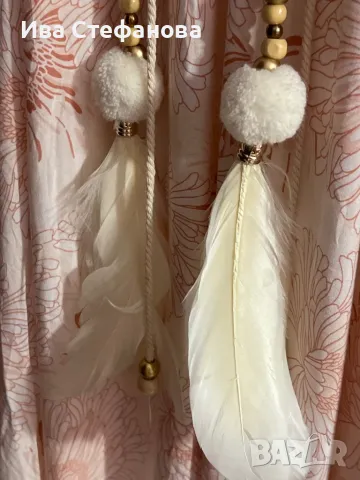 Разкошна ежедневна елегантна лятна плажна рокля бохо стил 100 % вискоза с акцент пера , снимка 6 - Рокли - 50162994