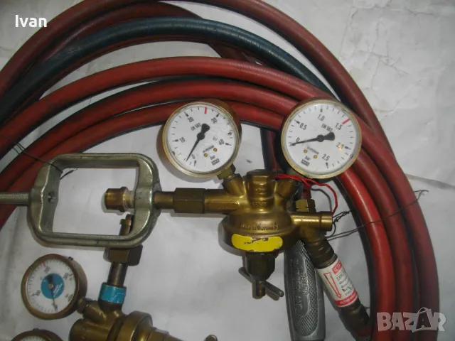 ШВЕЙЦАРСКИ ОКСИЖЕН ОКСИЖЕННА АЦЕТИЛЕНОВА ГОРЕЛКА GLOOR Made in SWITZERLAND С МАРКУЧИ 10м и ВЕНТИЛИ, снимка 8 - Други инструменти - 48090081