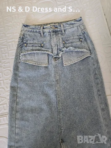 Дамска дълга дънкова пола , снимка 4 - Поли - 50211579