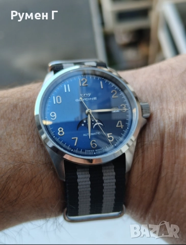 Swiss Glycine Combat classic moonphase, automatic, перфектен, бартер, снимка 2 - Мъжки - 51800241
