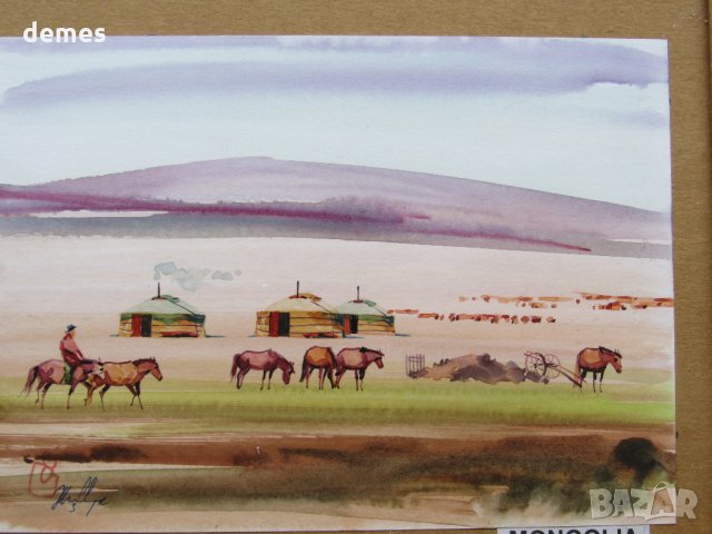 Серия традиционни картини живопис - Монголия, снимка 2 - Картини - 33656643