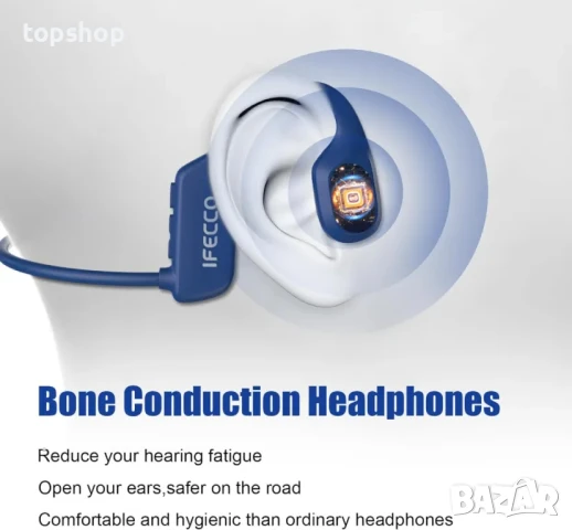 НОВИ IFECCO водоустойчиви слушалки с костна проводимост, IP68,  Bluetooth, 8GB Вградена памет, MP3, снимка 9 - Bluetooth слушалки - 50493325