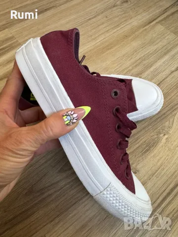 Оригинални тъмно червени спортни кецове Converse! 37 н, снимка 1