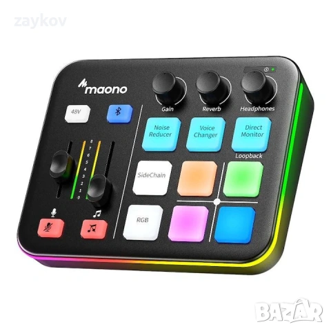 Аудио миксер и звукова карта Maono G1 Neo, RGB, Bluetooth 4.2, XLR, 2 x USB, Jack 3.5 mm, Черен, снимка 4 - Друга електроника - 53588064