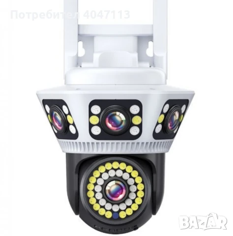 Пълноцветна панорамна 6K Wi-Fi камера за нощно виждане, снимка 2 - IP камери - 51182791