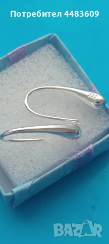 Сребърни обеци " Сълза " , снимка 5 - Обеци - 53471595