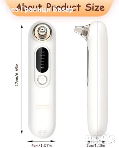 Нов уред лице Вакуум за черни точки – 5 режима, 4 накрайника, зарядна стойка, снимка 7 - Други - 49743132