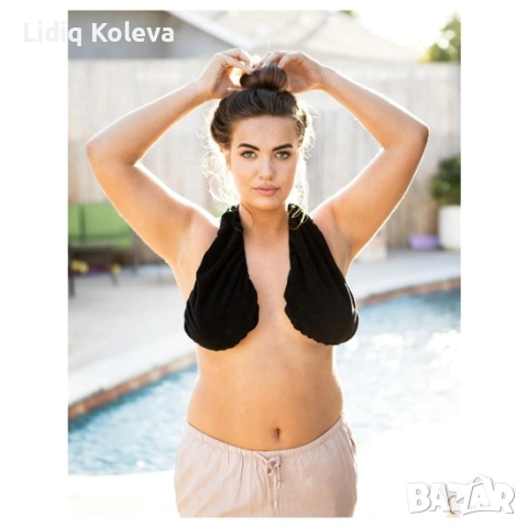 Сутиен-кърпа TATA TOWEL в резедав цвят, снимка 4 - Корсети, бюстиета, топове - 53387939