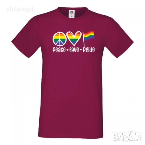 Мъжка тениска Peace Love Pride 2 Прайд,Празник.Повод,Изненада, снимка 10 - Тениски - 37103396